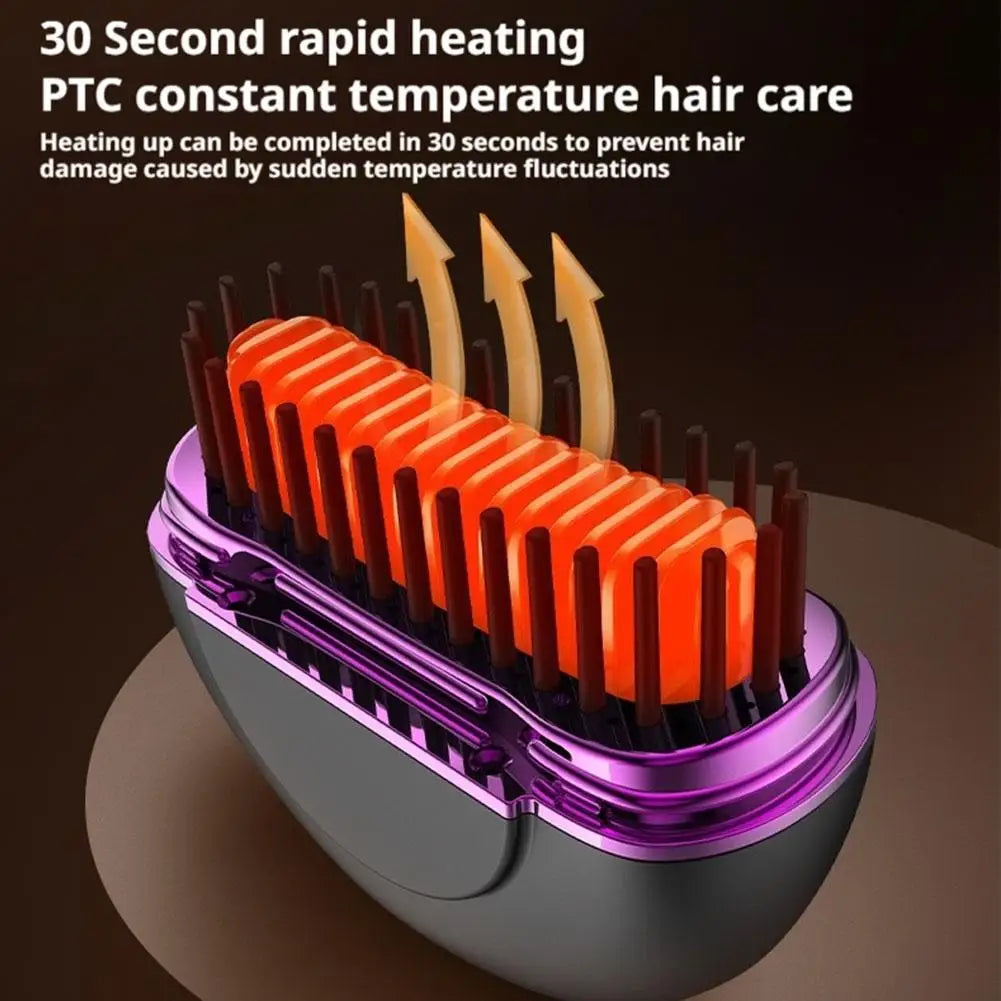 Portable Wireless Hair Straightening Comb