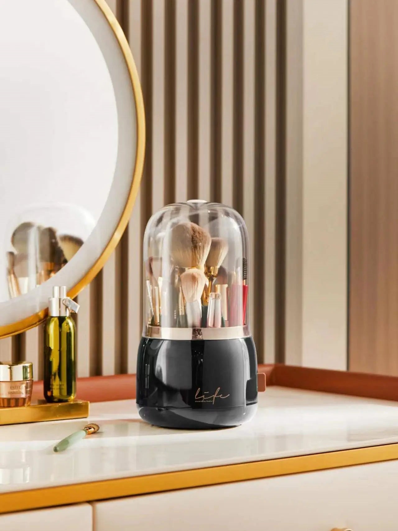 Rotating Makeup Brush Organizer