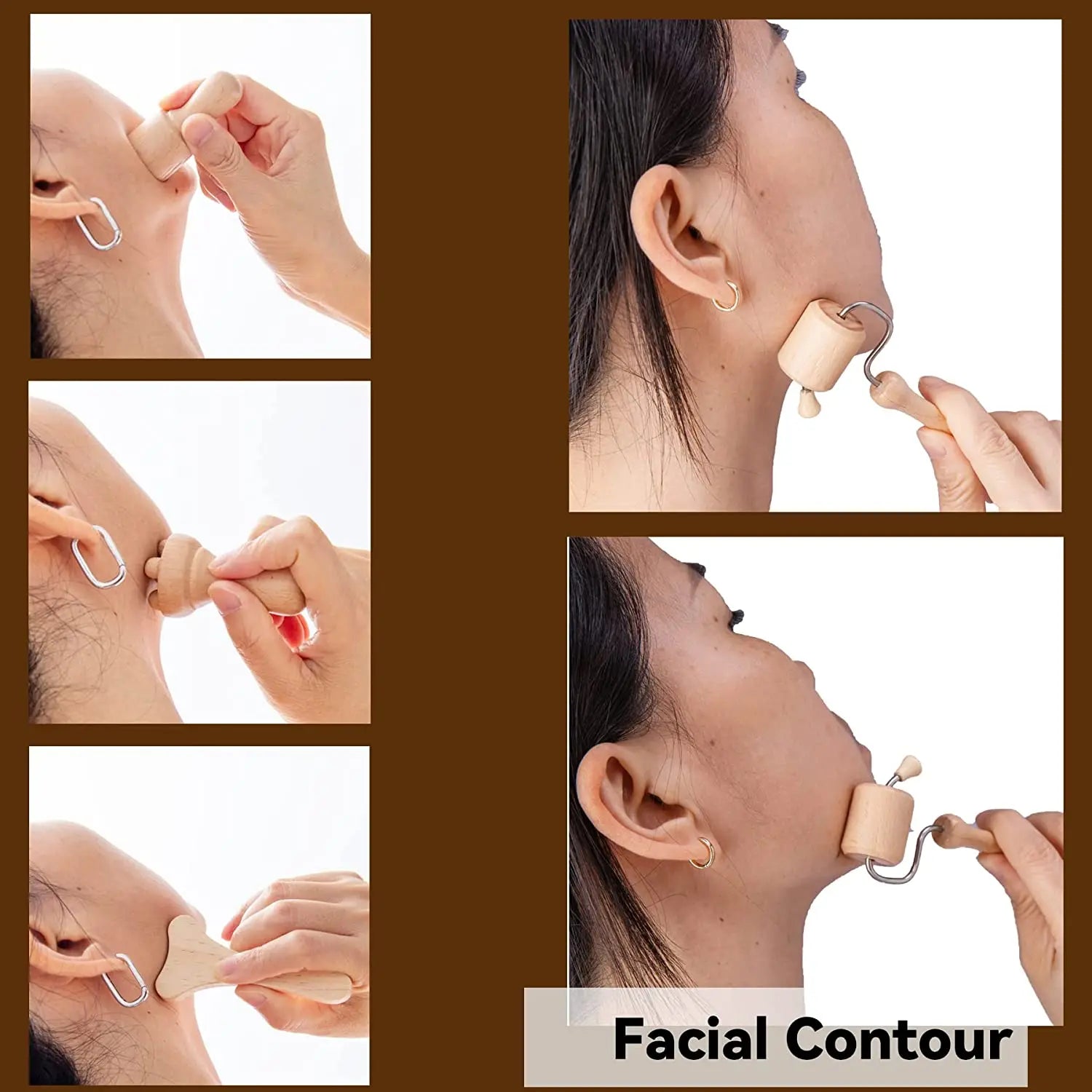 Wooden Facial Massage Roller