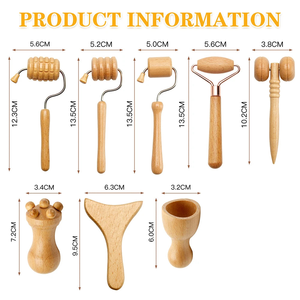 Wooden Facial Massage Roller